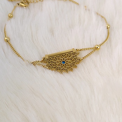 Gold Plated Stone Studded Marvelous Minimal Bracelet