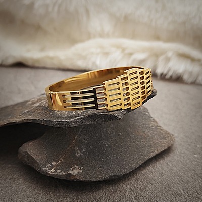 Antique Gold Plated Stake Bangle Bracelet