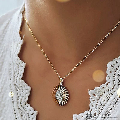Splendid Sun Shape Gold Plated Necklace
