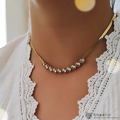 AD Studded Gold Plated Marvelous Necklace