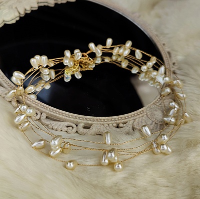 Handmade Enchanting Multiple Layer Pearl Studded Mala