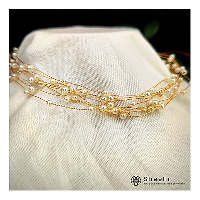 Handmade Appealing Multiple Layer Pearl Studded Mala