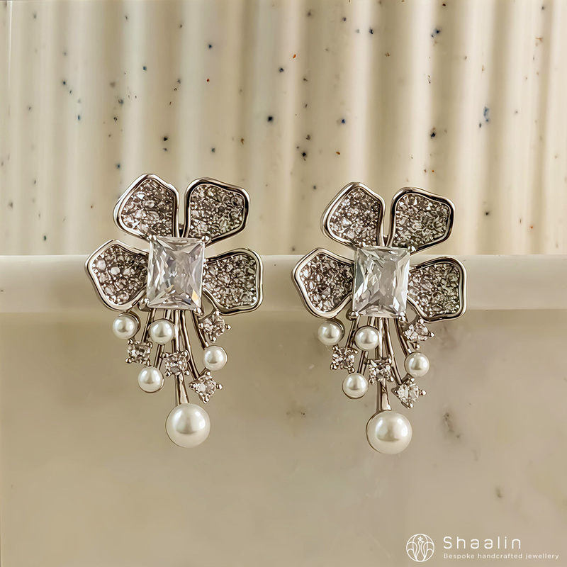 Enchanted Brilliance Silver Diamond Dust Linear Drops Enchanted Brilliance Silver Diamond Dust Linear Drops