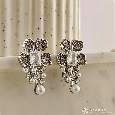 Enchanted Brilliance Silver Diamond Dust Linear Drops Enchanted Brilliance Silver Diamond Dust Linear Drops