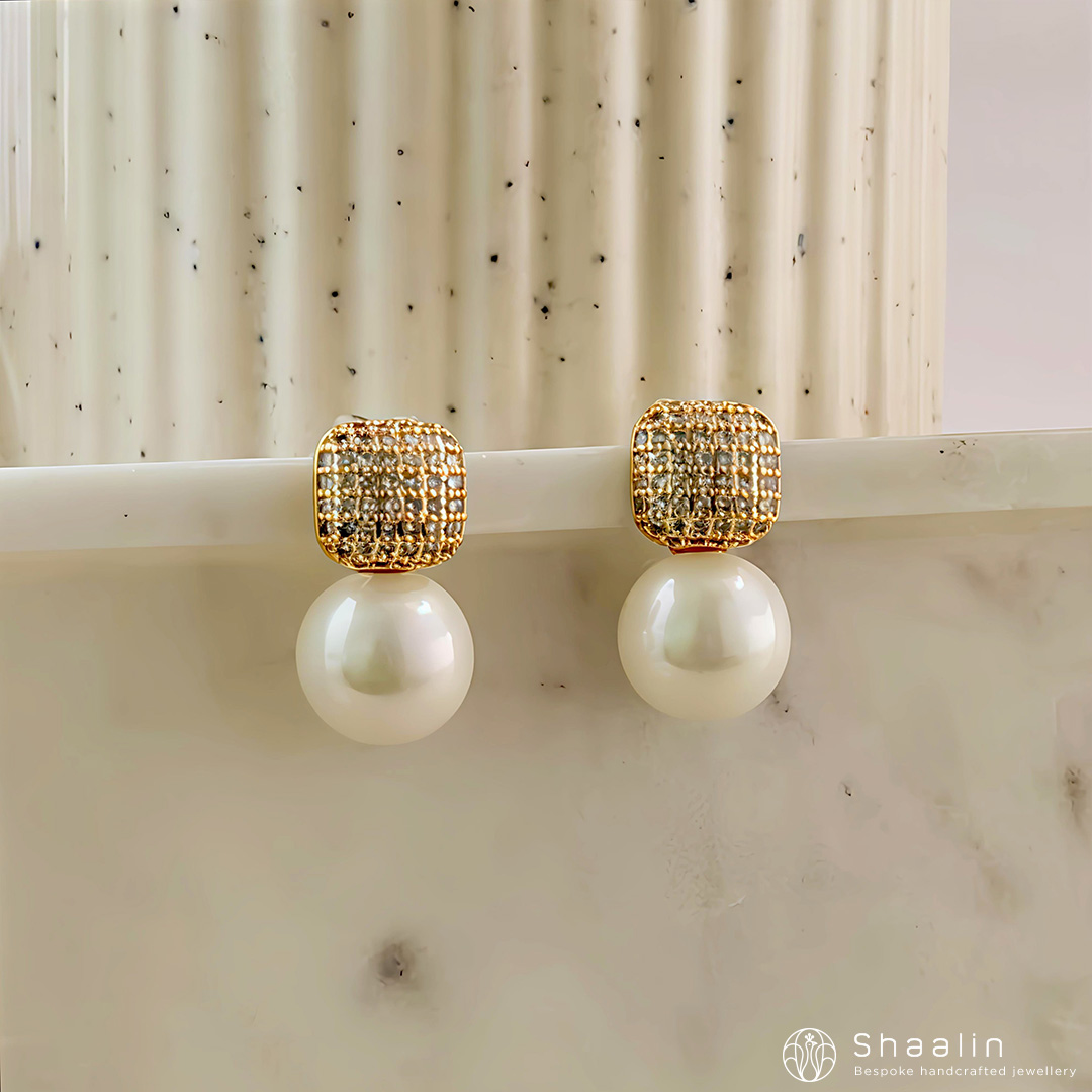 Ivory Drape Baroque Pearl Cascade Earrings Ivory Drape Baroque Pearl Cascade Earrings