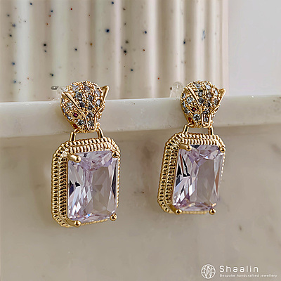 Mystic Lattice Crystal Studded Leopard Earring Mystic Lattice Crystal Studded Leopard Earring