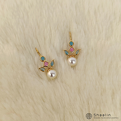 Gold Plated Minimalist Hoops with Sparkling AD Stones