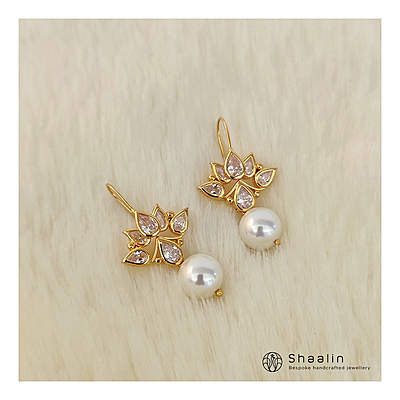 Sterling Silver Based Lotus Inspired Hoops