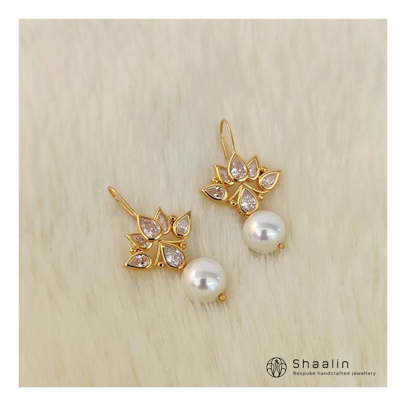 Sterling Silver Based Lotus Inspired Hoops