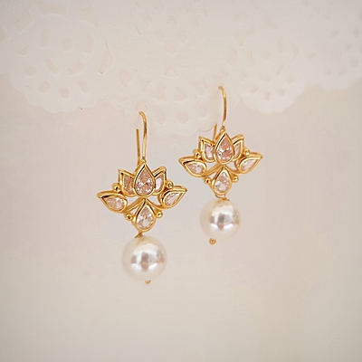 Sterling Silver Based Lotus Inspired Hoops