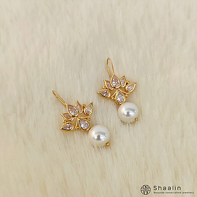 Sterling Silver Based Lotus Inspired Hoops