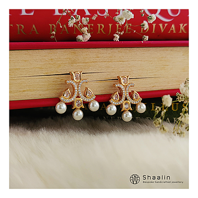 Minimal Design Gold Plated Stud Earrings