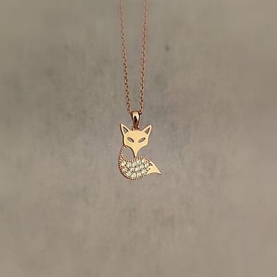 Rose-Gold Finish Fox Shape Chain