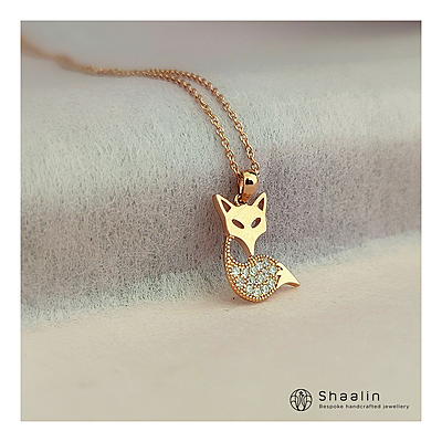 Rose-Gold Finish Fox Shape Chain