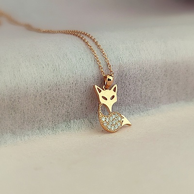 Rose-Gold Finish Fox Shape Chain