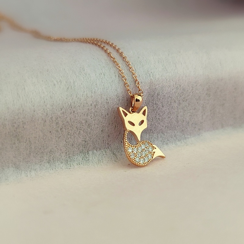 Rose-Gold Finish Fox Shape Chain