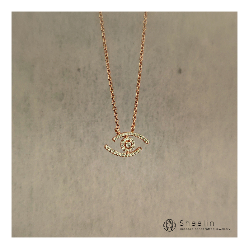 Rose-Gold Finish Evil Eye Shape Chain